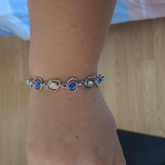 Blue and Silver Rhinestone Bracelet - Picture 3 of 4